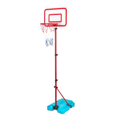 Red Blue Steel Adjustable Kids Basketball Hoop with 3 Balls