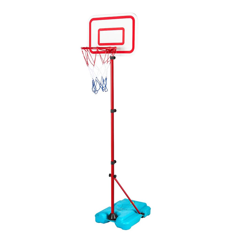 Red Blue Steel Adjustable Kids Basketball Hoop with 3 Balls
