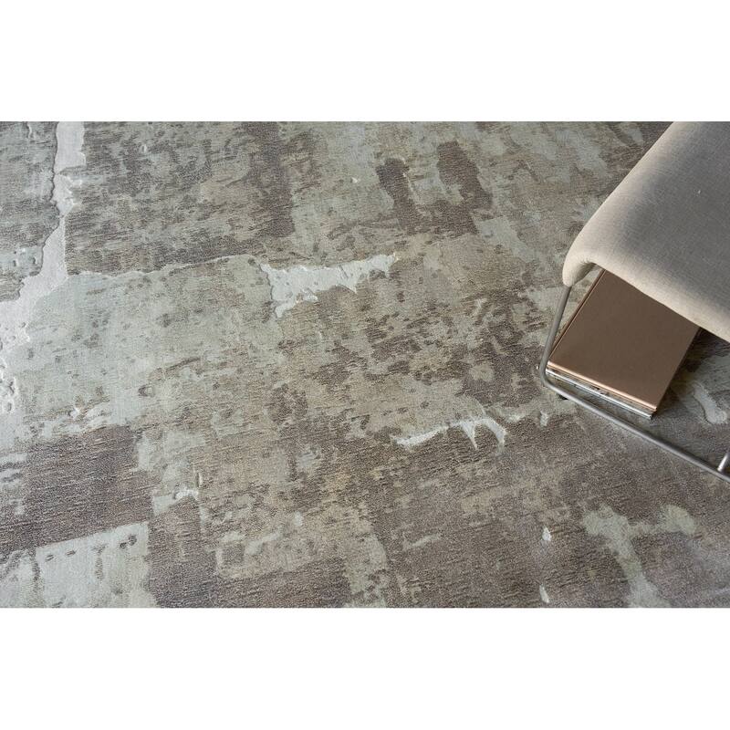 Papyrus Beige Wool/Bamboo Silk handloomed Area Rug