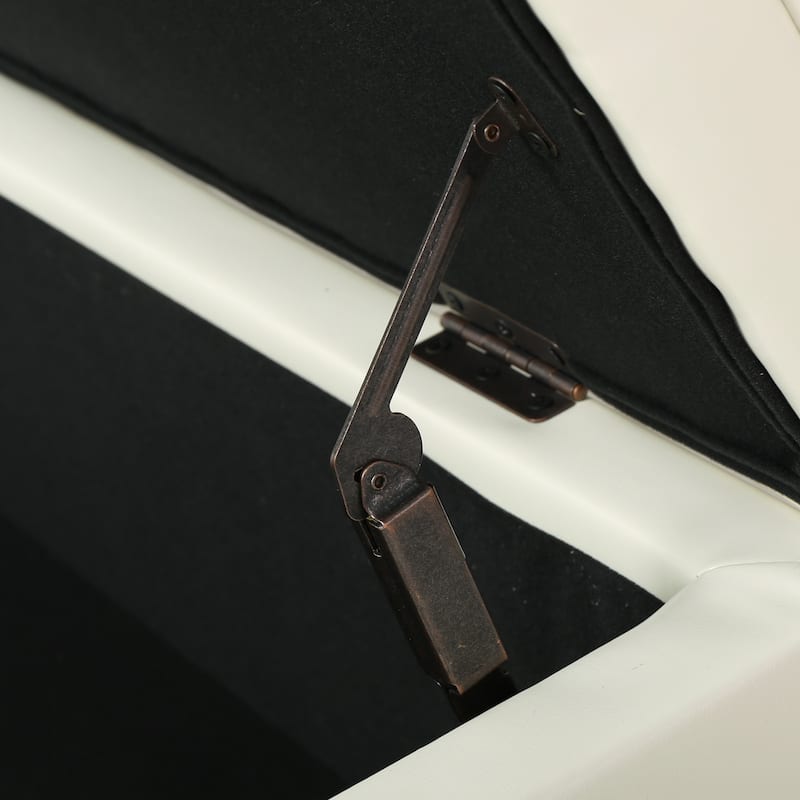 Comfortable Leather Upholstered Seat Leisure Bench Indoor Bench, Storage Bench End of Bed Bench with Safety Hinges