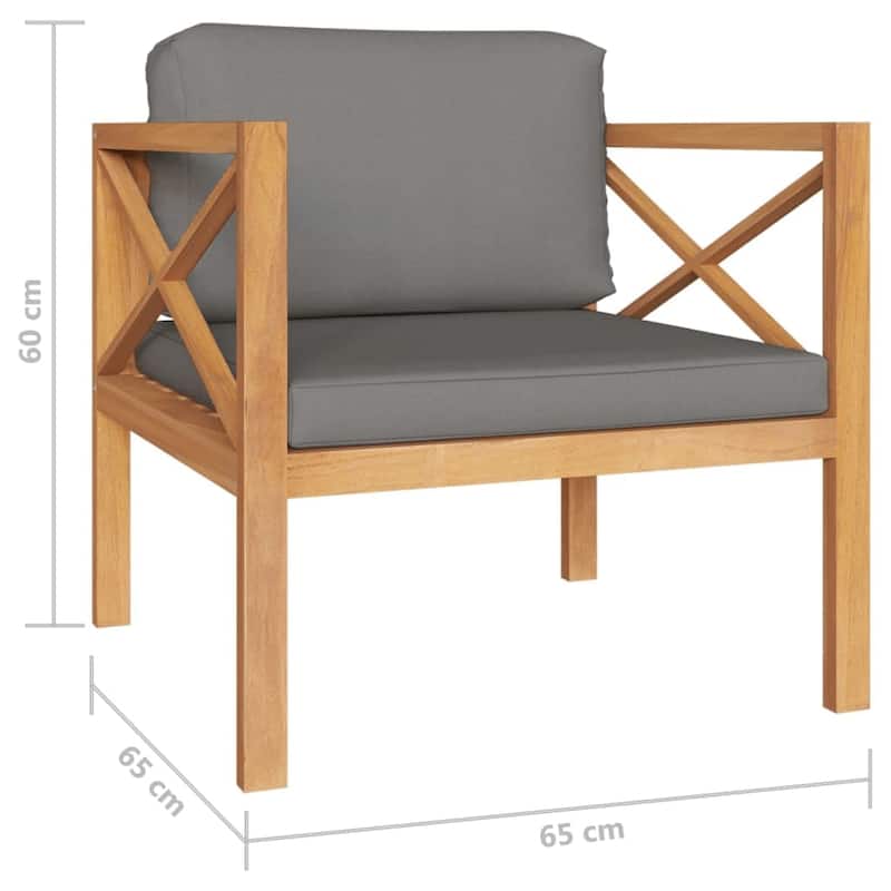 vidaXL Garden Lounge Set Patio Sectional Sofa with Cushions Poly Rattan Brown - 26" x 26" x 23.6"