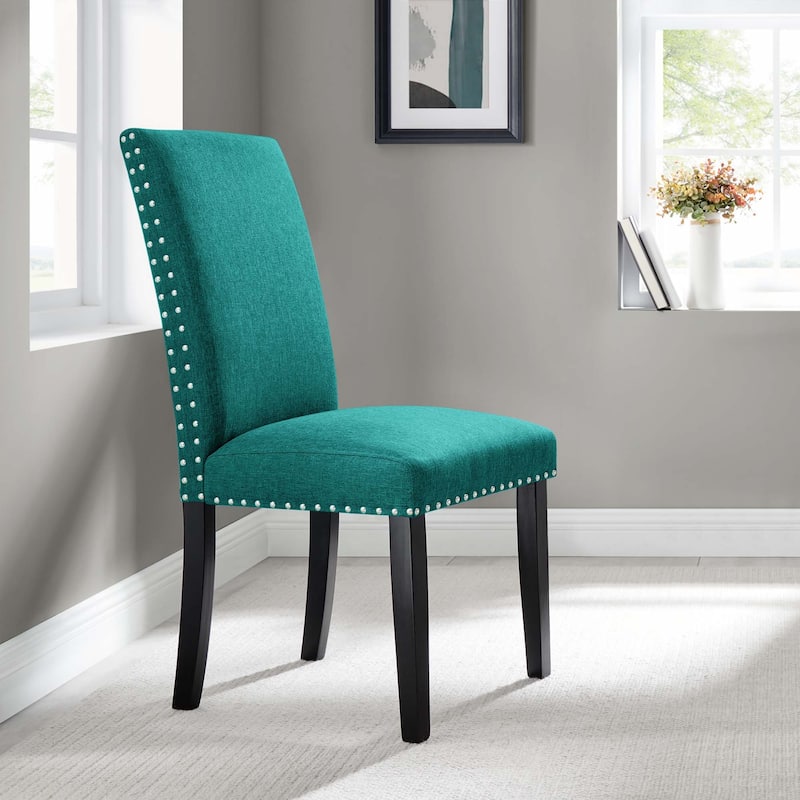 Parcel Dining Upholstered Fabric Side Chair - Teal