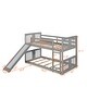 preview thumbnail 20 of 23, Twin over Twin Size Solid Wood Bunk Bed with Ladder, Slide and Fence for Kids, Bedroom