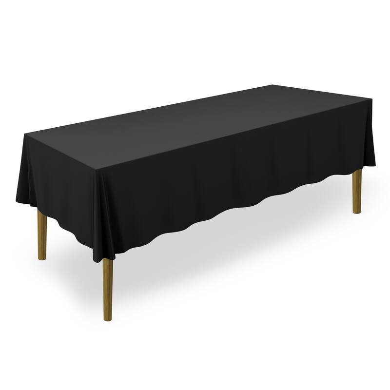 60 x 126in 10pk Rectangular Polyester Tablecloths Black