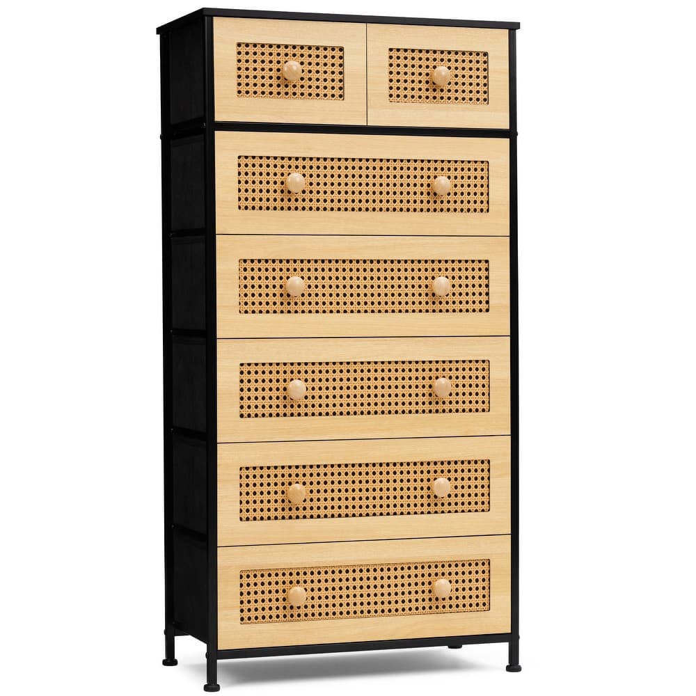 Vertical Storage Dresser 7-drawer Chest Closet Organizer Unit for Bedroom