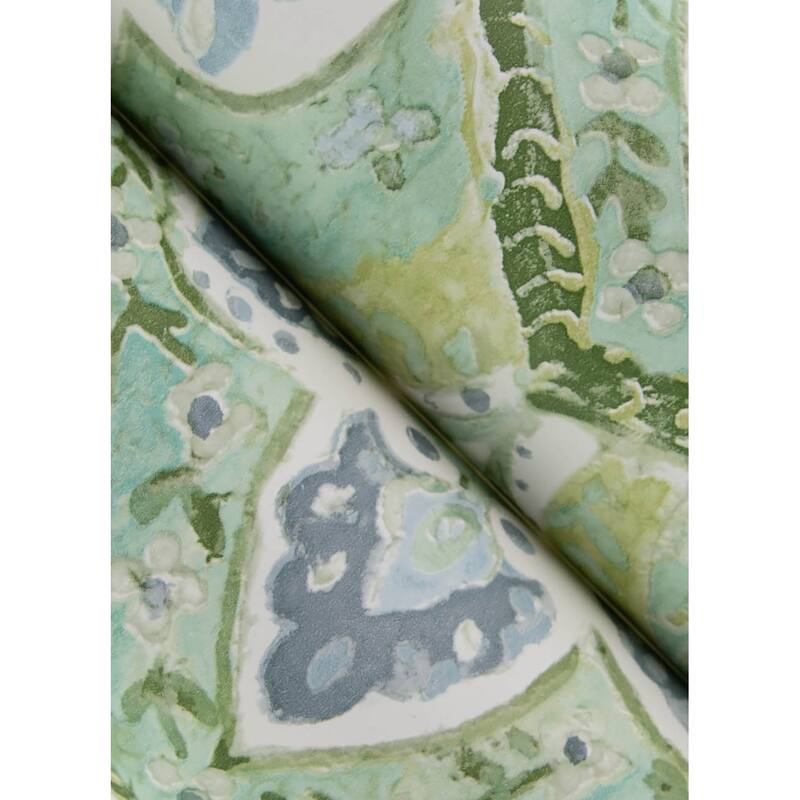Chesapeake Mimir Aquamarine Quilted Damask Wallpaper
