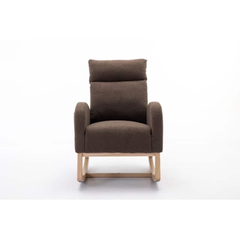 Teddy Fabric Rocking Chair With Right Pocket