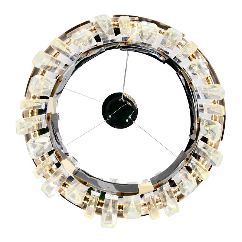 Aya Integrated LED 18in Pearl Black Chandelier