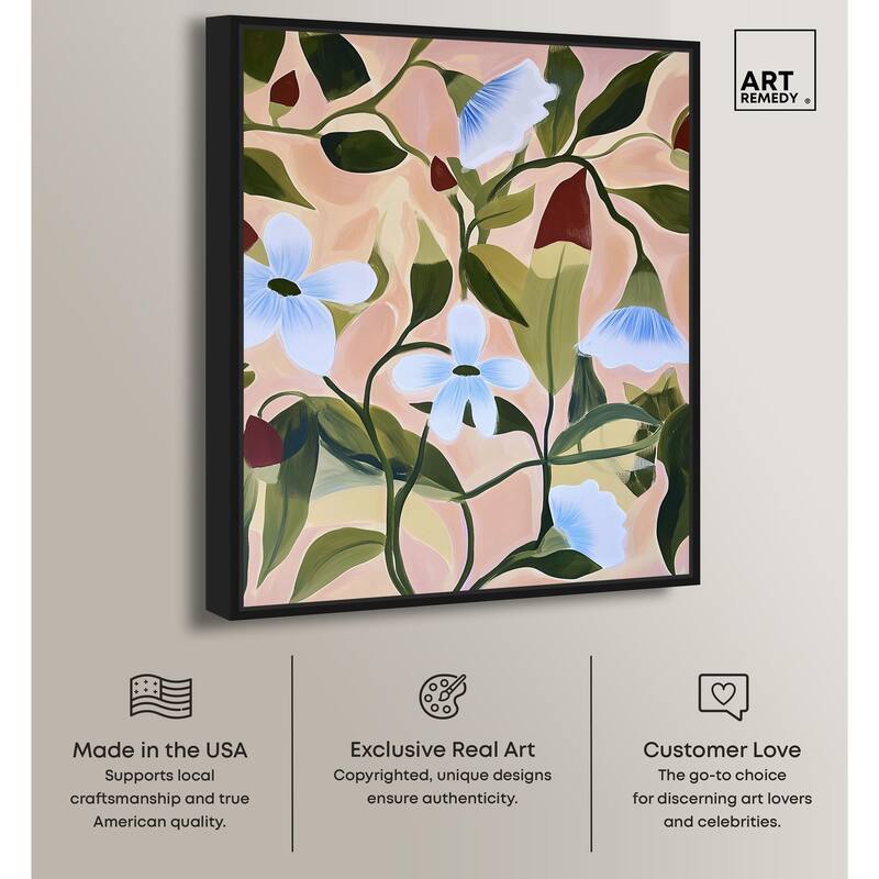 Bold Peach Petal Motif Canvas by Art Remedy