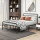 preview thumbnail 11 of 14, Modern Metal Platform Bed Frame with Headboard No Box Spring Needed Twin BLACK