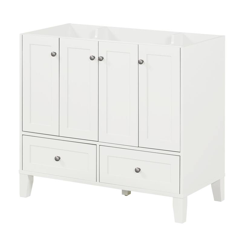 Bathroom Vanity Base Cabinet with 4 Soft Closing Doors & 2 Drawers (Without Sink)