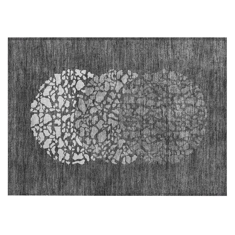 Machine Washable Indoor/ Outdoor Chantille Modern Mosaic Rug