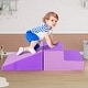 preview thumbnail 13 of 47, 2-Piece Step and Slide Climber for Infants and Toddlers Baby Soft Play Set Foam Blocks - 40" x 20" x 10" (L x W x H) Purple