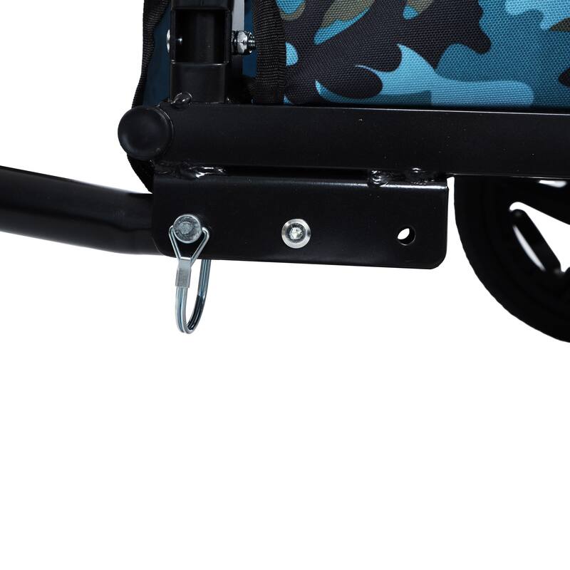 Outdoor Collapsible Pet Bike Trailer With 16-Inch All-Terrain Wheels & Universal Hitch-Foldable Dog/Cargo Carrier Cart