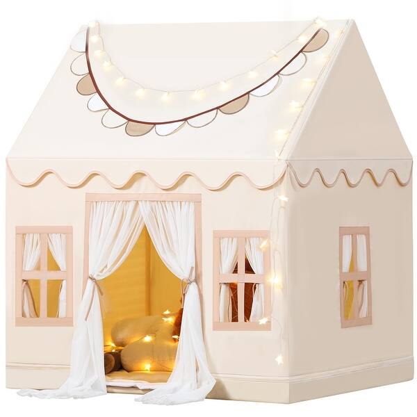 slide 2 of 6, Large Toddler Play Tent for Kids, Star Lights, Cloth Banners Kids