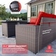preview thumbnail 66 of 99, Outdoor Patio Furniture Set, All Weather PE Wicker Sectional Conversion Sofa set with Firepit(Optional)