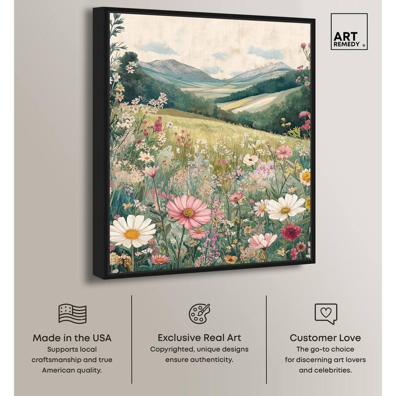 Floral Valley Vista Canvas by Art Remedy