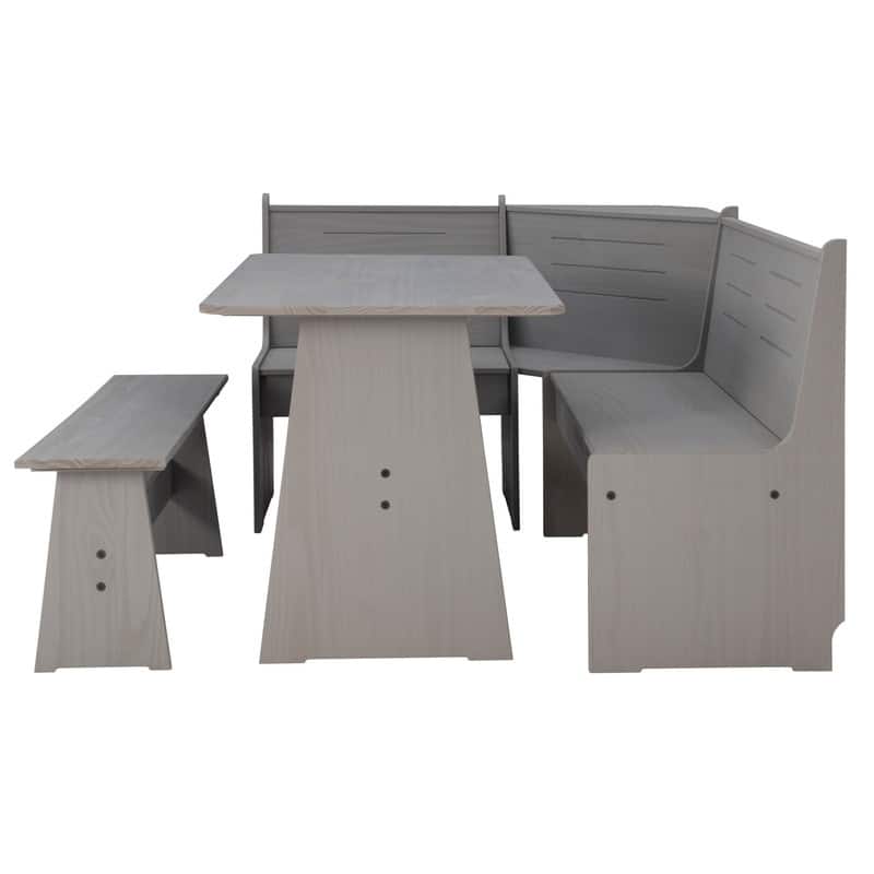 Wendell Solid Wood Corner Breakfast Nook Dining Set