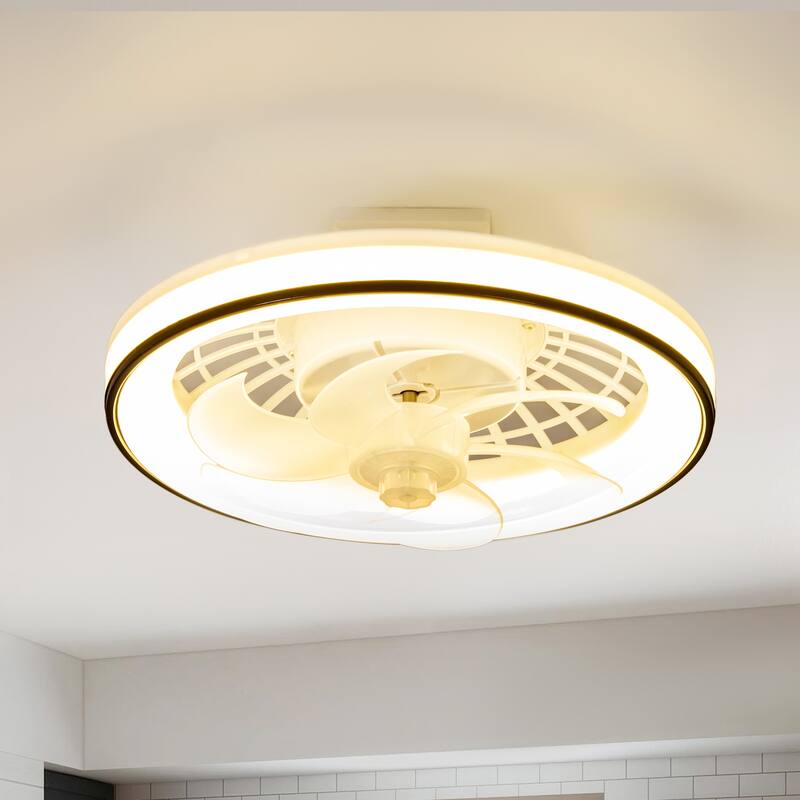 13-In Socket LED Ceiling Fans with Lights and Remote - White