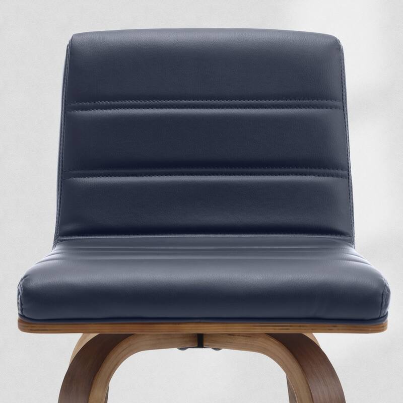 Modern Leather Upholstered Swivel Counter/Bar Stools, Set of 2