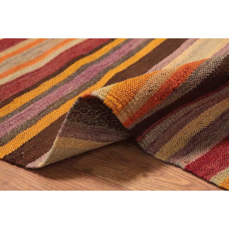 Hand Woven Oriental 100% Wool Carpet Southwestern Tribal Multi-Colored Kilim Area Rug - 6' 6'' X 4' 3''