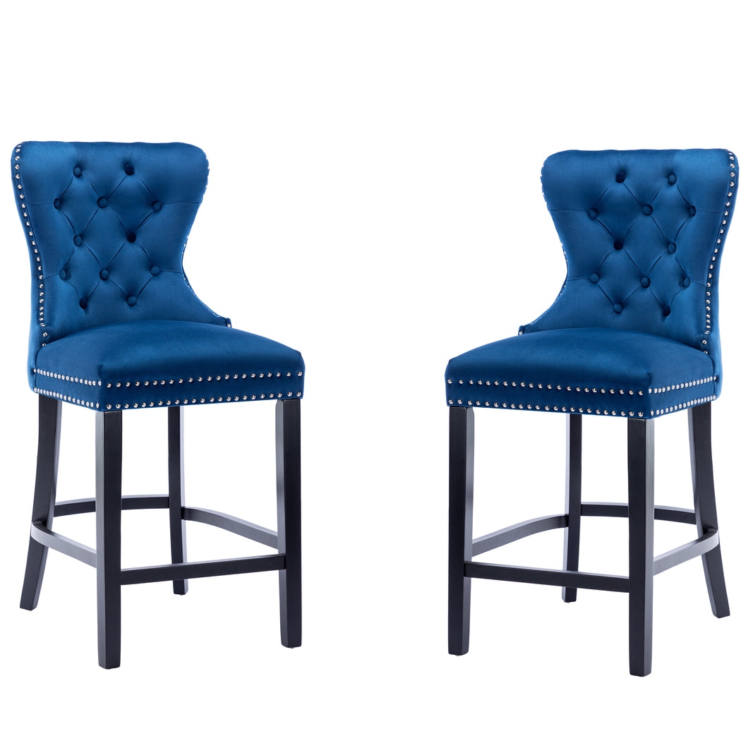 Blue high best sale back bar stools