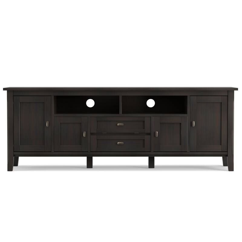 WYNDENHALL Norfolk SOLID WOOD 72 inch Wide TV Media Stand For TVs up to 80 inches - 72'' W x 17.5'' D x 26'' H
