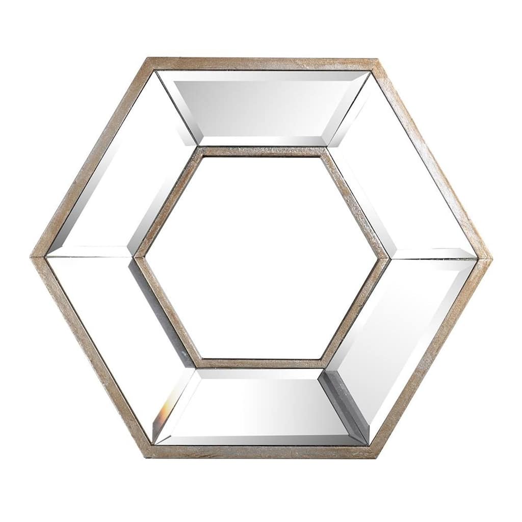 HomeRoots 12" Silver Hexagon Wall Mounted Accent Mirror - 13.8