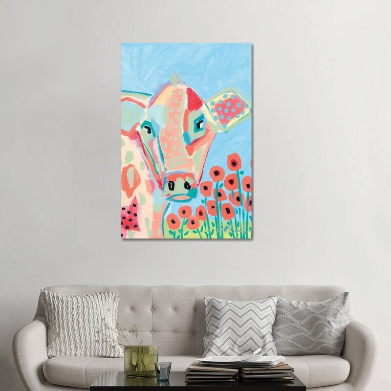 iCanvas "Willa with Poppies" by Kait Roberts Canvas Print - 48x32x1.5