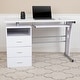 preview thumbnail 23 of 43, Pedestal 3-drawer Computer Desk with Keyboard Tray White