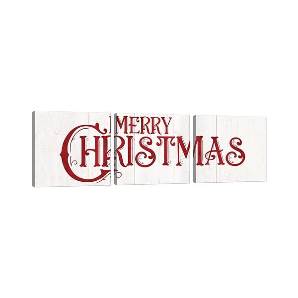 slide 2 of 4, iCanvas "Vintage Christmas Signs panel I-Merry Christmas" by Tara Reed 3-Piece Canvas Wall Art Set