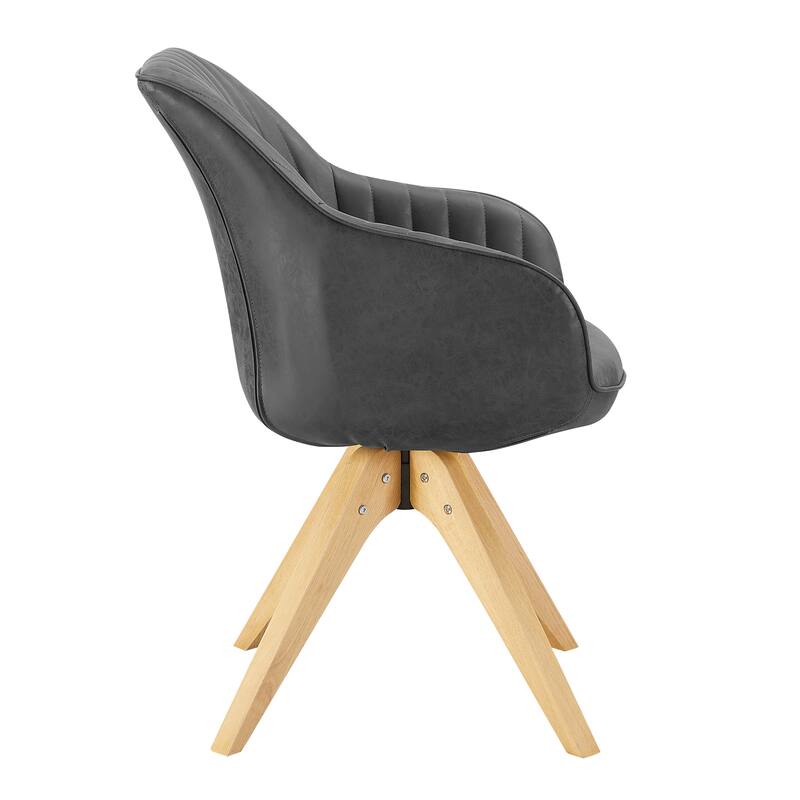 Art Leon Modern Wood Swivel Chair with Oak Legs