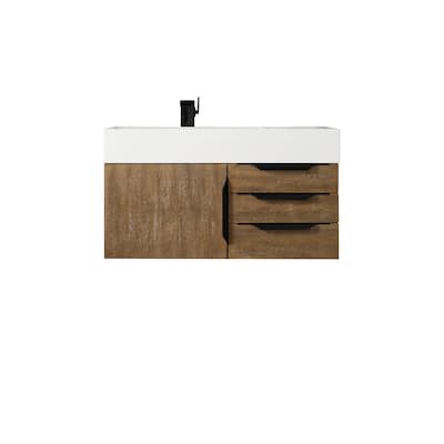 James Martin Vanities Mercer Island 36" Single Vanity, Latte Oak with Matte Black Hardware
