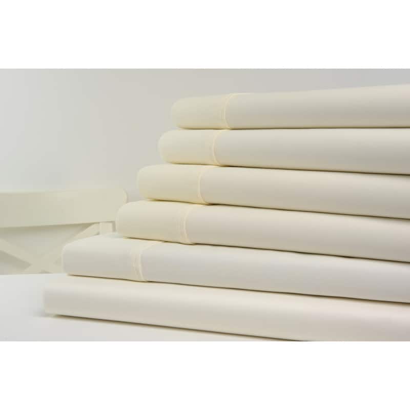Kathy Ireland 1200 Thread Count 6 Piece Cotton Rich Sheet Set - King - Ivory