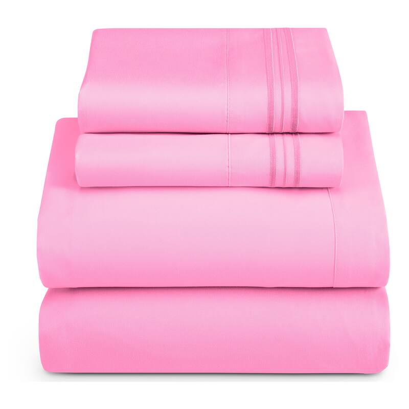 Nestl Ultra-soft Deep Pocket Bed Sheet Set - Full - Light Pink