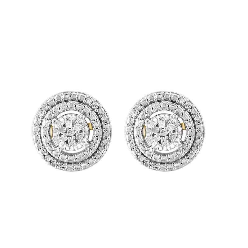EFFY Gold-Plated 925 Sterling Silver Diamond Earrings