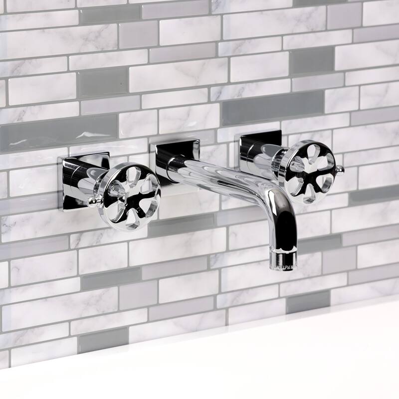 Belknap Two-Handle 3-Hole Wall Mount Bathroom Faucet in Polished Nickel