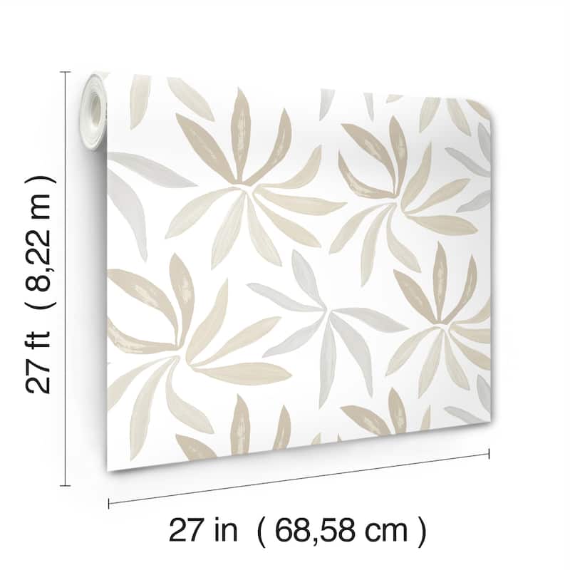 York Wallcoverings Little Garden Neutral and Pearl Wallpaper