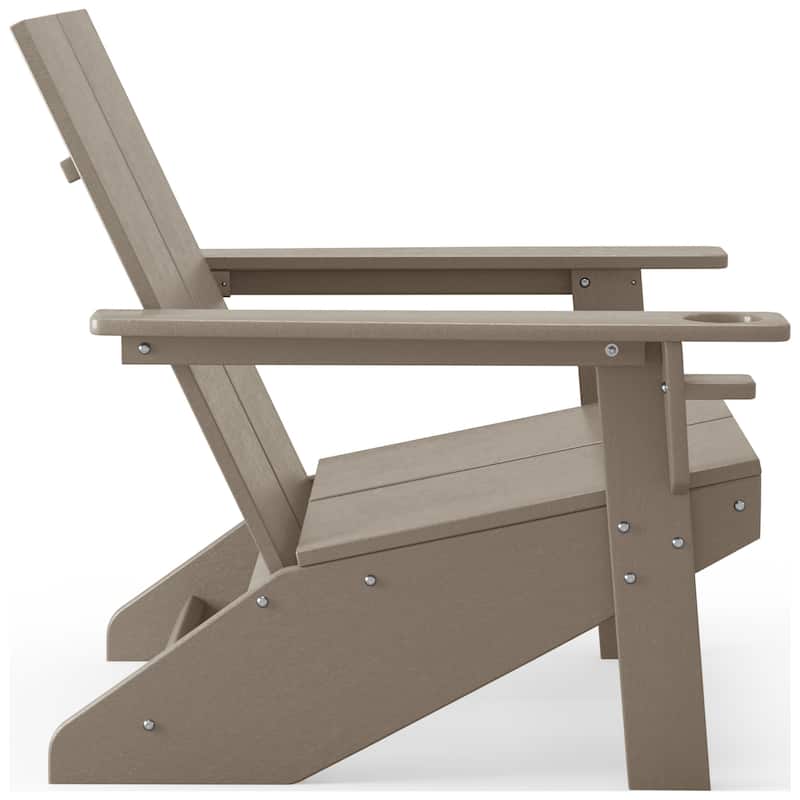 Coastin Modern Poly Adirondack Chair With Ottoman