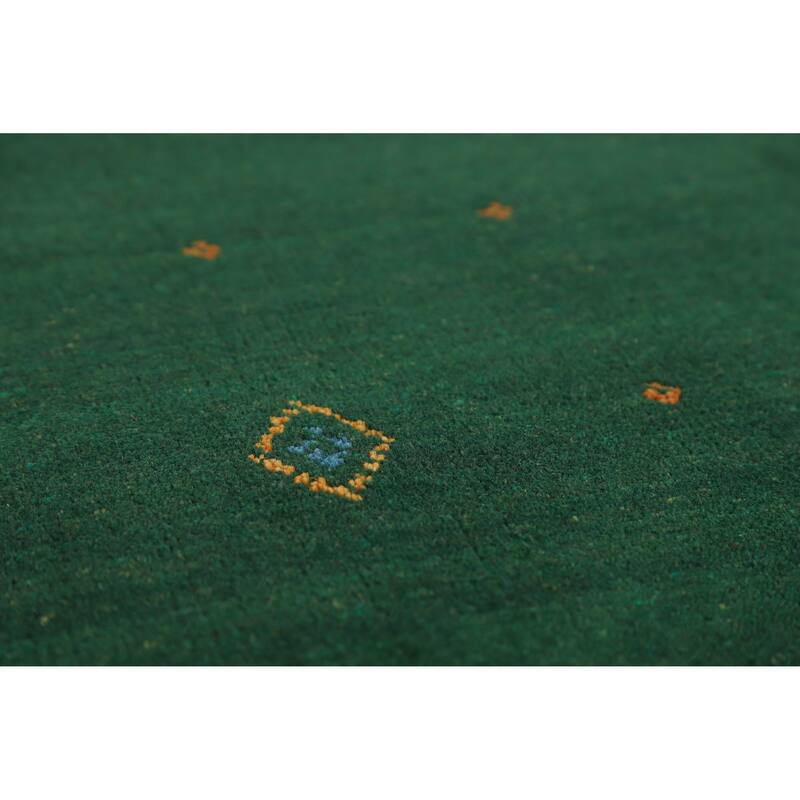 Hand Knotted Oriental 100% Wool Carpet Tribal Tribal Green Gabbeh Area Rug - 7' 10'' X 5' 9''
