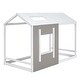 preview thumbnail 8 of 9, Kids Twin House Bed with Roof & Window, Sturdy Pine, Fun Design