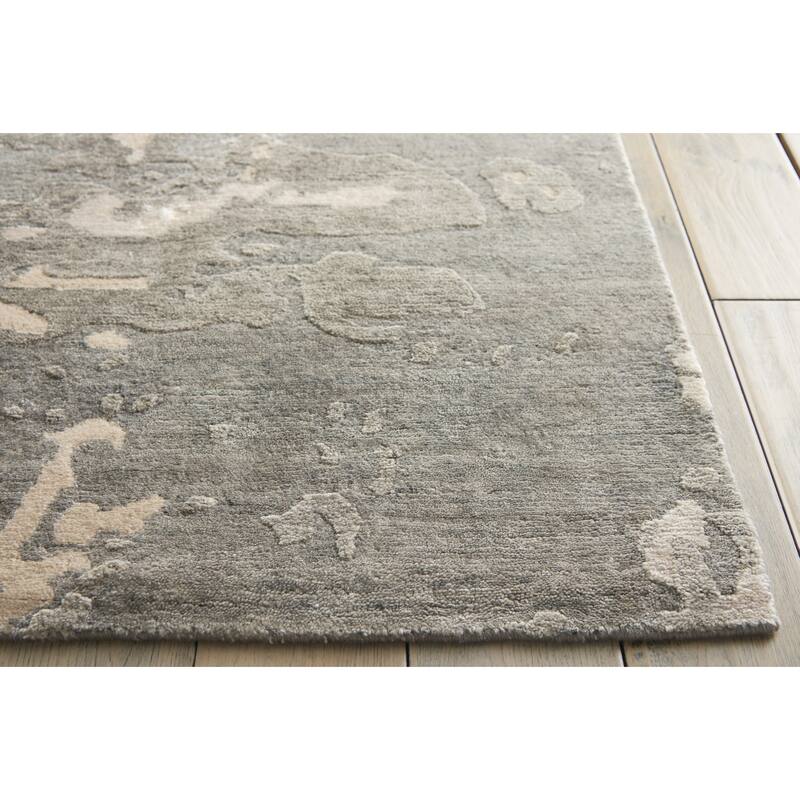 Nourison Silk Shadows Modern Abstract Beige Sheen Area Rug