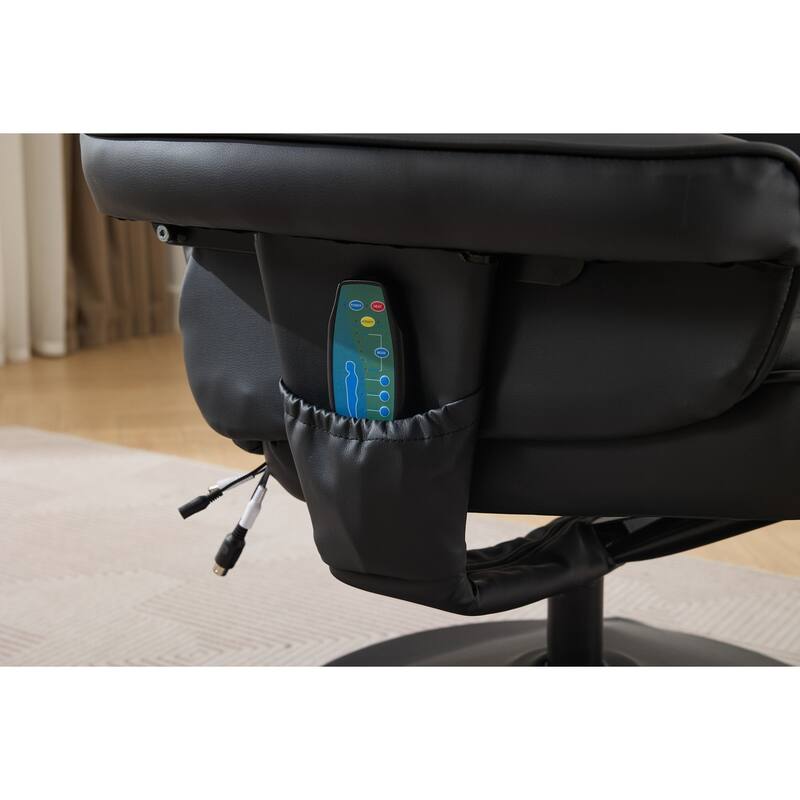 360° Swivel Massage Lounge Chair with 5-Point Vibration & Heated Seat