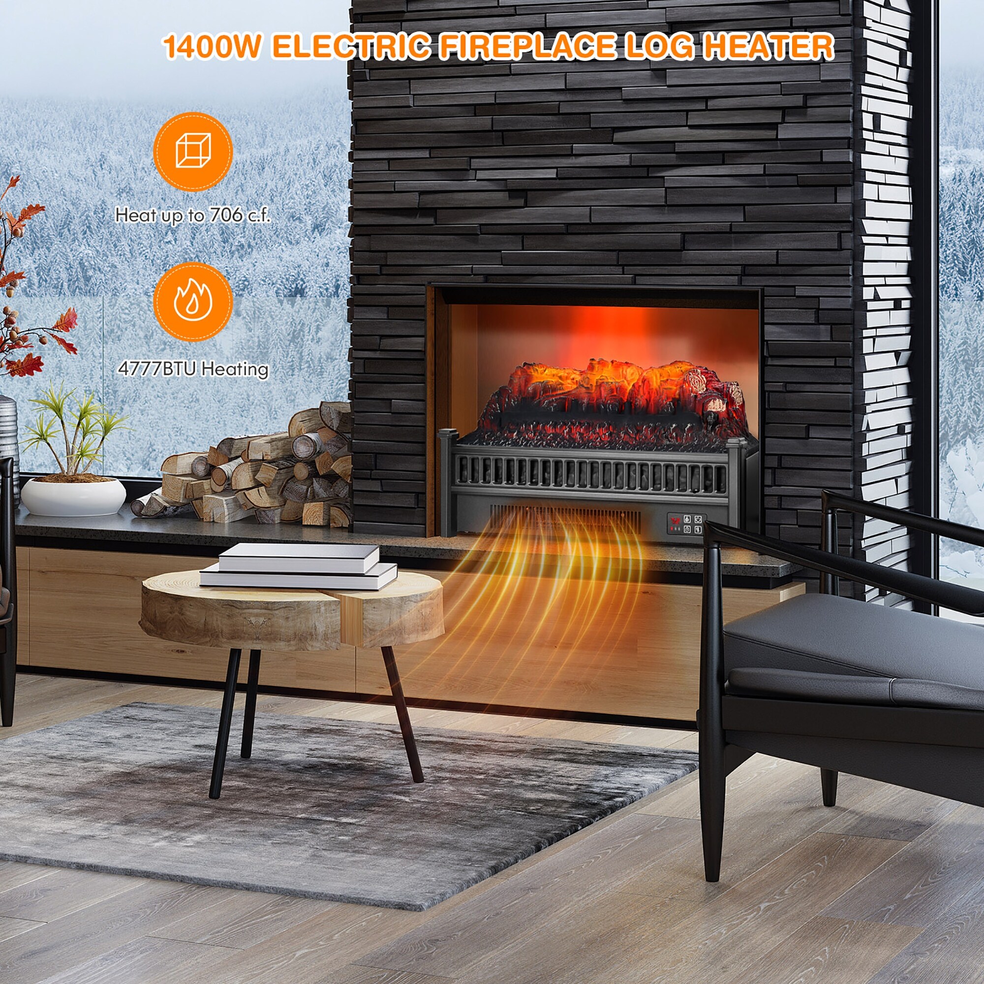 Costway 23'' Electric Fireplace Log Set Heater W/ Remote Control - See  Details - Bed Bath u0026 Beyond - 35170679
