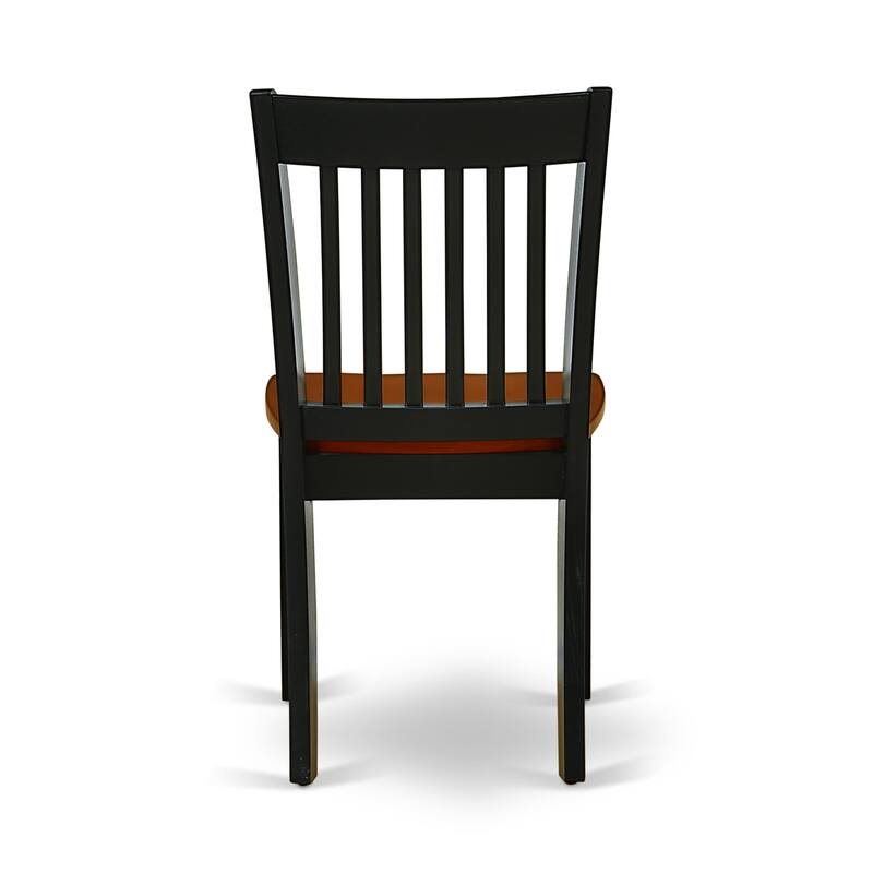 East West Furniture Dining Table Set- an Oval Dining Room Table and Wooden Seat Chairs, Black & Cherry (Pieces Options)