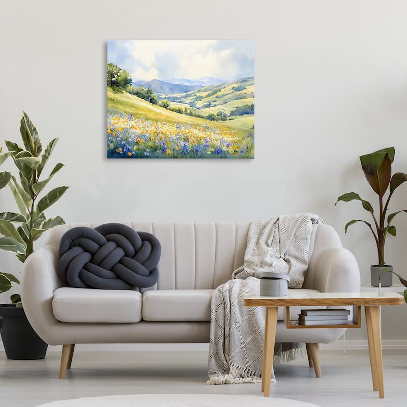 Stupell Spring Meadow with Distant Mountain Canvas Wall Art Design By Franklyn Gregory