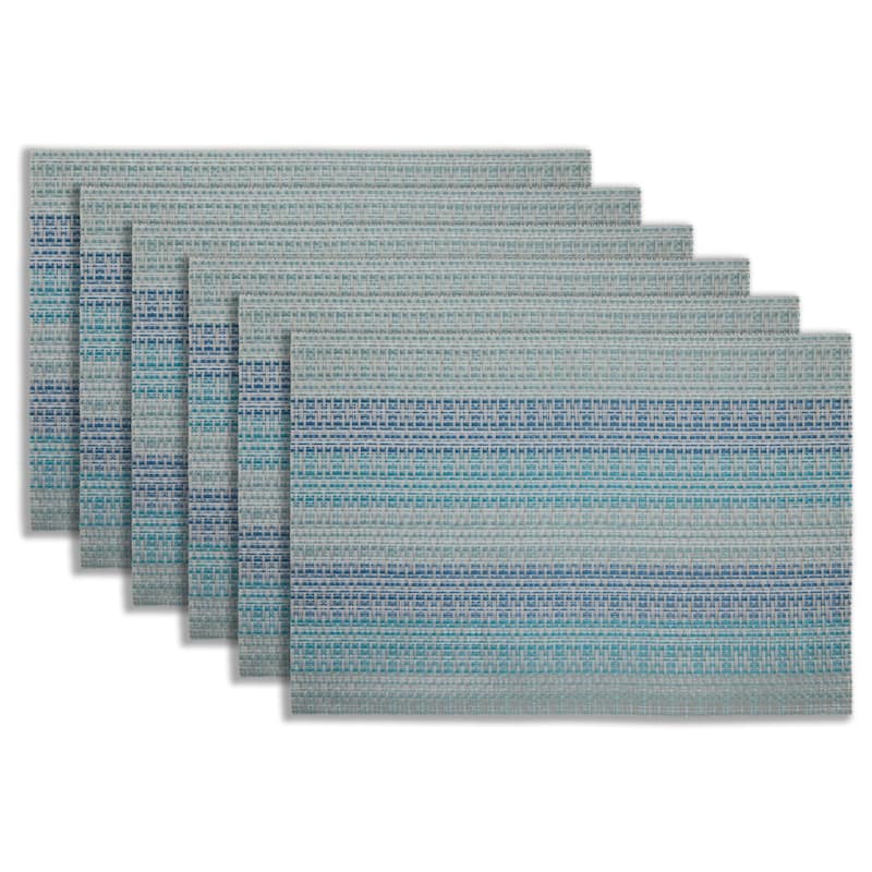 Dainty Home Yorkshire Vinyl Reversible Rectangular Placemat Set Of 6 - 12" x 18"