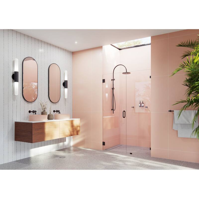 Glass Warehouse GW-WH-53 Illume 78" High x 53" Wide Hinged Frameless - Oil Rubbed Bronze