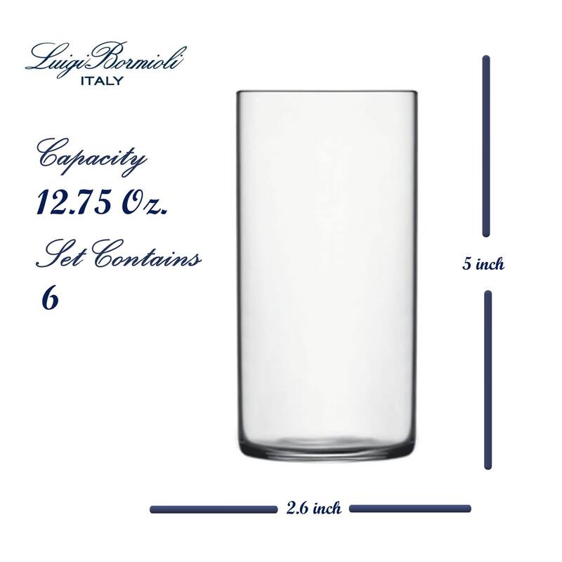 Luigi Bormioli Set of 6 Top Class Beverage Glasses - 12.75 oz