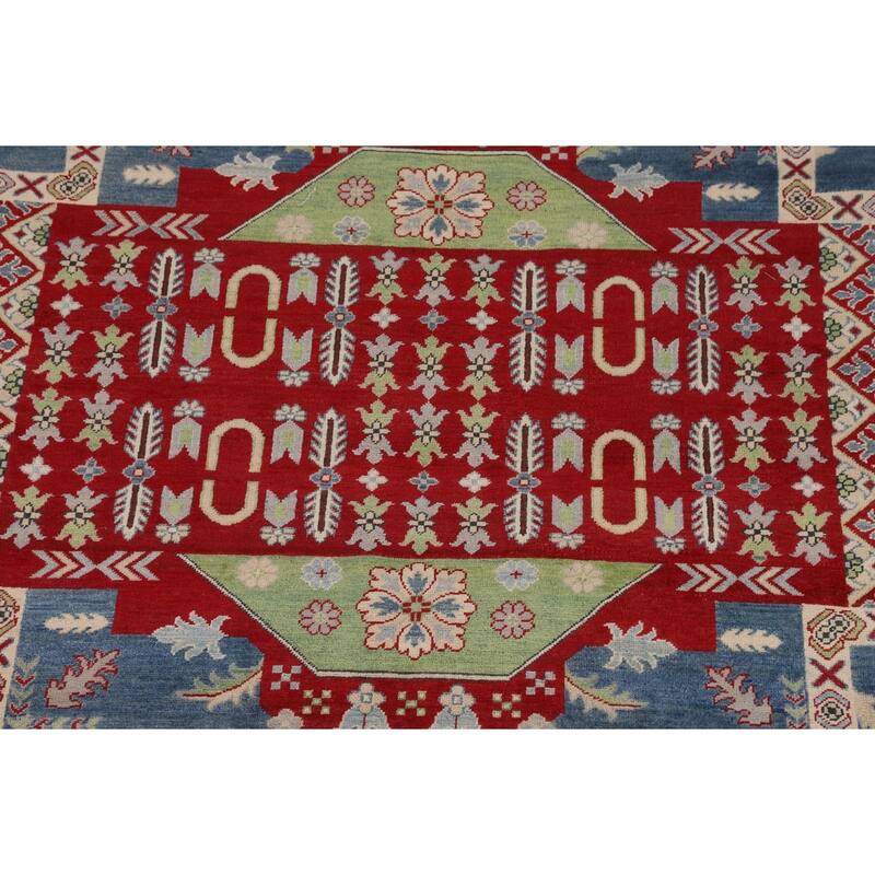 Traditional Kazak Oriental Area Rug Hand-Knotted Wool Carpet - 8'3" x 9'11"